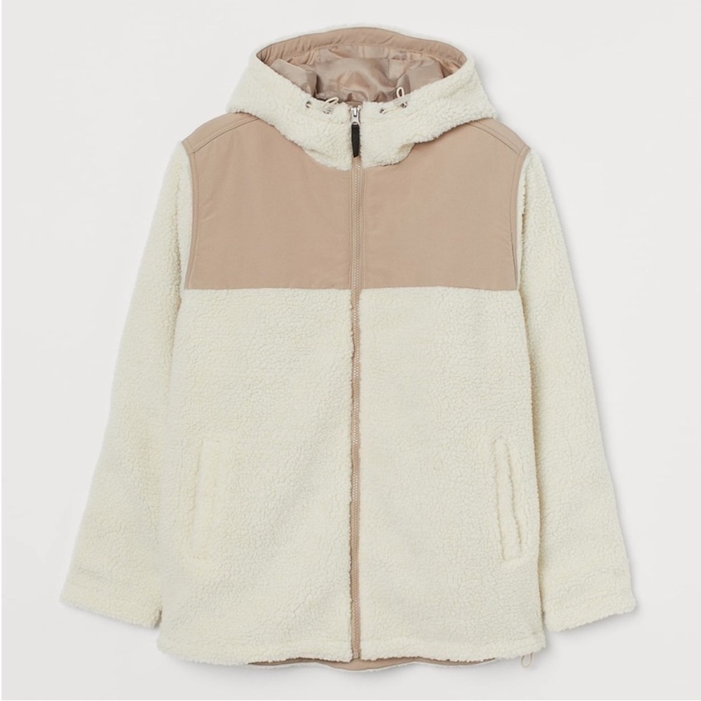 H&M Boho Faux Shearling Hooded Jacket. Men’s Medium. NWT.